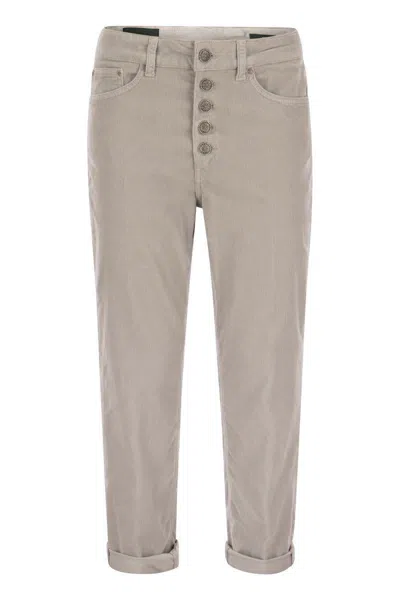 Dondup Koons - Multi-striped Velvet Trousers With Jewelled Buttons