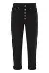 Dondup Koons Loose-fitting Velvet Trousers In Black