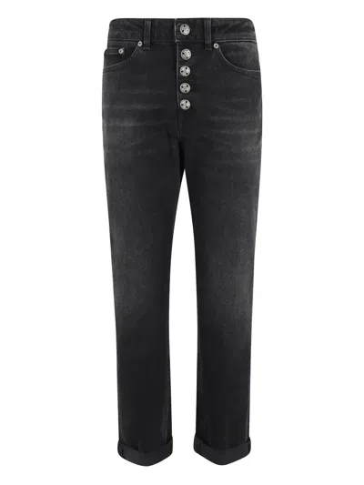 Dondup Koons Buttoned Jeans In Black