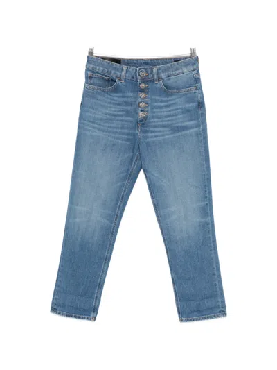 Dondup Koons Buttoned Jeans In Blue