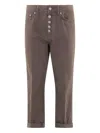 Dondup Koons Buttoned Jeans In Brown