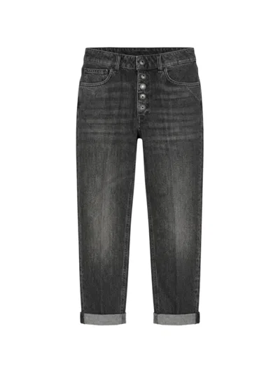 Dondup Koons Button-fly Jeans In Black