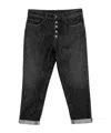 Dondup Koons Button-fly Turned-up Jeans In Black