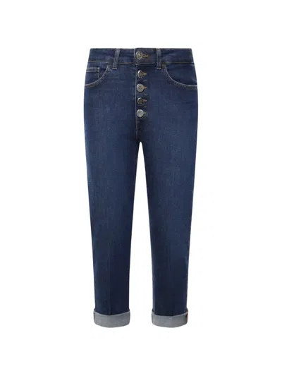 Dondup Koons Button-front Cropped Jeans In Blue