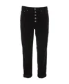 Dondup Koons Loose-fitting Velvet Trousers In Black