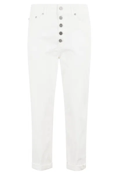 DONDUP DONDUP KOONS CROPPED WHITE PANTS