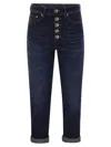 Dondup Koons Loose-fitting Velvet Trousers In Dark Denim