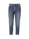 Dondup Buttoned Skinny Fit Jeans In Blue