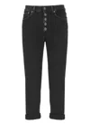 Dondup Koons Loose-fitting Velvet Trousers In Black