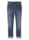 Dondup High-waisted Jeans With Tapered Leg In Grey
