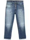 Dondup Trousers Featuring Distressed Effect And Rolled Cuffs In Blue