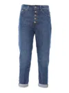 Dondup High-waisted Jeans With Tapered Leg In Blue