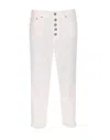 Dondup Cropped Cotton-blend Denim Jeans With Button Detailing In Non Definito