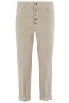 Dondup Trousers Featuring Bottom Cuffs And 5 Pockets In Nude