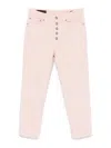 Dondup Cropped Dyed Tapered Jeans In Pink