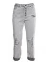 Dondup Koons Gray Jewel Trousers In Gray