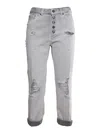 Dondup Koons Gray Jewel Trousers In Grey