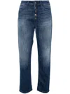Dondup Cropped Denim Trousers In 蓝色