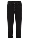 Dondup Koons Loose-fitting Velvet Trousers In Black