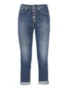 Dondup Buttoned Skinny Fit Jeans In Blue