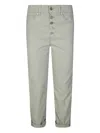Dondup Rolled Cuffs Button Five-pocket Trousers In Grey