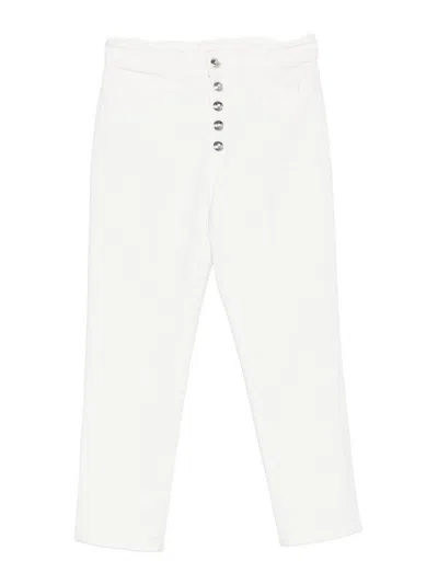 Dondup Koons Jeans In Denim With Buttons In White