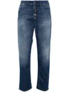 Dondup Cropped Denim Trousers In Blue
