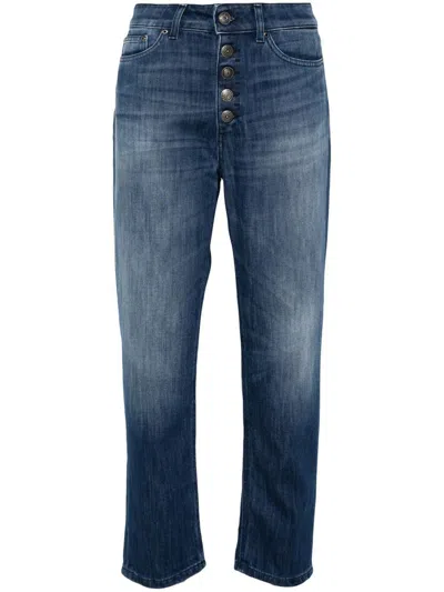 Dondup Cropped Denim Trousers In Blue