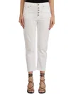 Dondup Cropped Cotton-blend Denim Jeans With Button Detailing