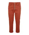 Dondup Koons Logo-patch Cropped Jeans In Brown