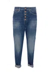 Dondup Koons Loose Denim Trousers In Blue