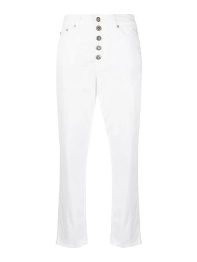 Dondup Koons Loose-fit Cropped Jeans In White