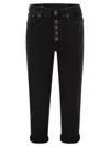 Dondup Koons Loose-fitting Velvet Trousers In Black