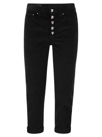 DONDUP KOONS LOOSE-FITTING VELVET TROUSERS