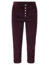 Dondup Koons Loose-fitting Velvet Trousers In Bordeaux