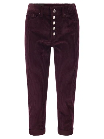 DONDUP KOONS LOOSE-FITTING VELVET TROUSERS