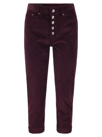 DONDUP KOONS LOOSE-FITTING VELVET TROUSERS