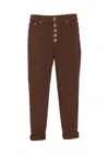 Dondup Trousers With Rolled Cuffs And Pockets In Red