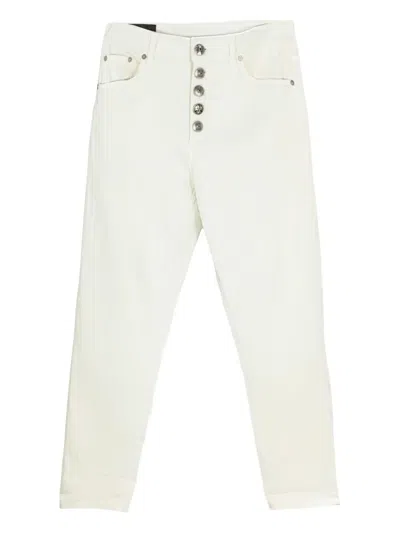 Dondup Koons Metal-buttoned Jeans In White