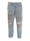 Dondup Vintage-inspired Denim Trousers In Blue