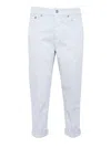 Dondup Straight Leg Jeans With Jewel Buttons In White