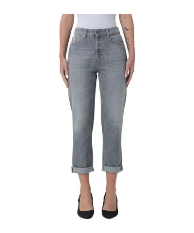 DONDUP DONDUP KOONS EMBELLISHED CROPPED JEANS