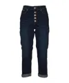 Dondup Koons Tapered Cropped Jeans In Black