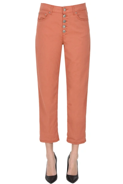 Dondup Koons Trousers In Brick Red