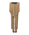 Dondup Lace Up Straight Casual Pants In Brown