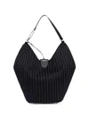 Dondup Large Pinstripe-pattern Shoulder Bag In Black