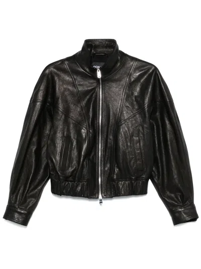 DONDUP LEATHER BOMBER JACKET