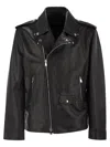 Dondup Leather Jacket In Black