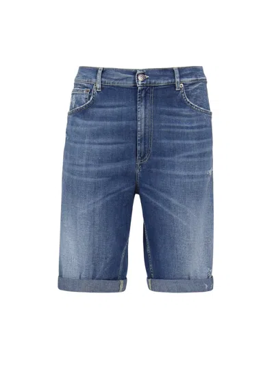 Dondup Lenz Bermuda In Bull Stretch In Blue