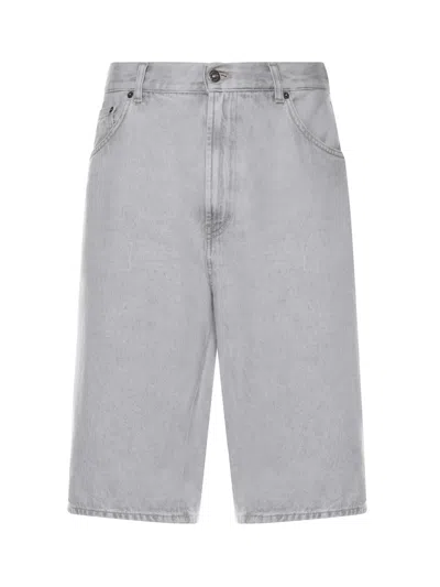 Dondup Lenz Cotton Bermuda Shorts In Blue